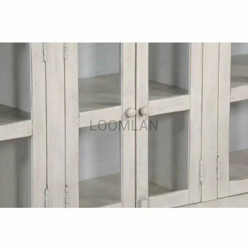 70" TV Stand Glass Doors Storage Cabinet - LOOMLAN - Sunny D - TV Stands & Media Centers