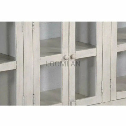 70" TV Stand Glass Doors Storage Cabinet - LOOMLAN - Sunny D - TV Stands & Media Centers