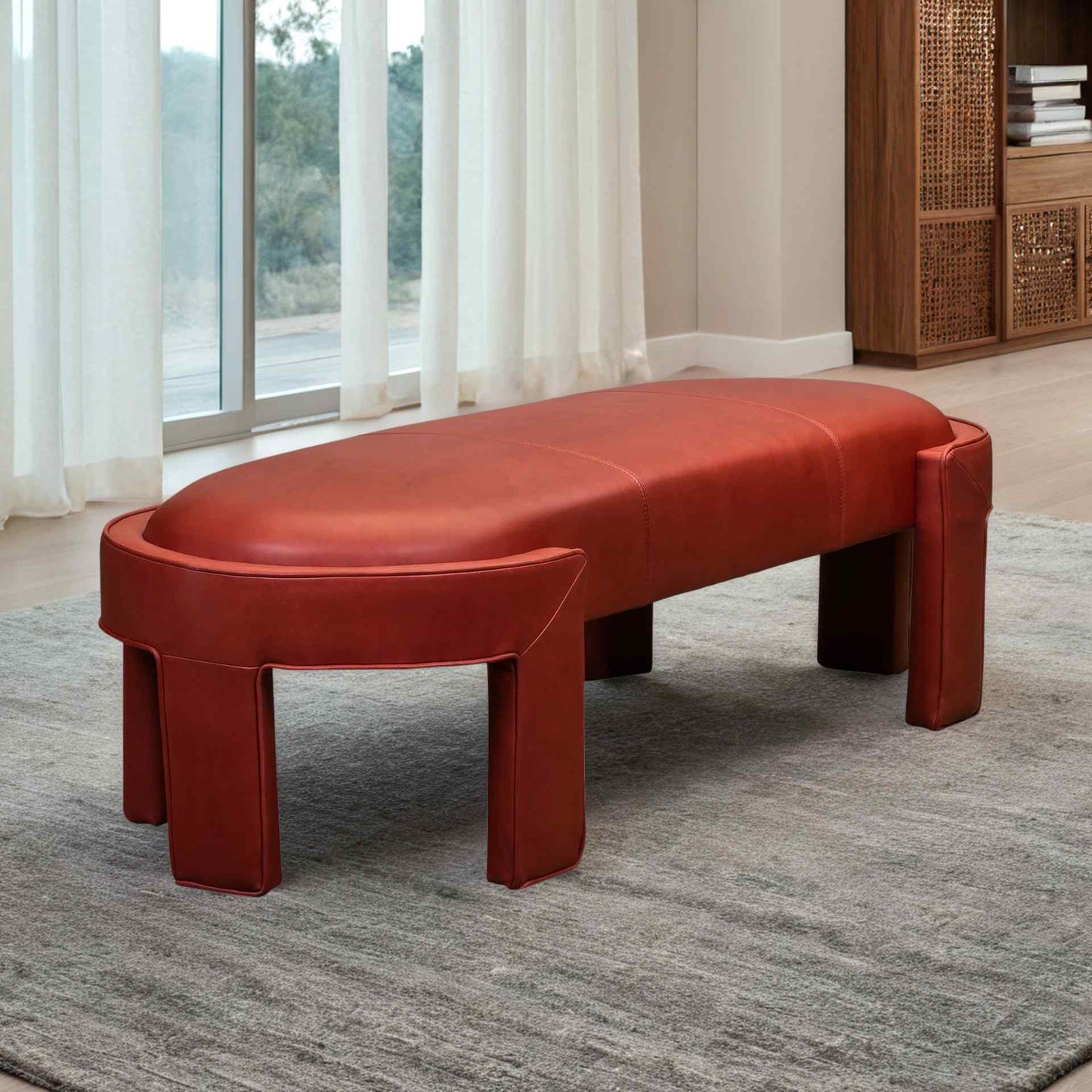 Gramercy Leather Ottoman Bench