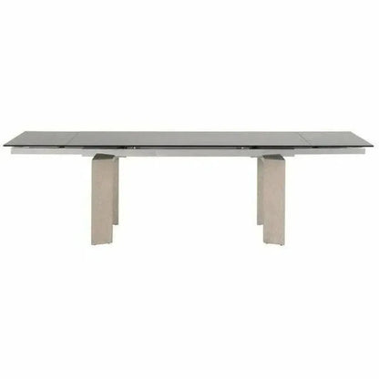 71-106" Extendable Glass Top Dining Table-Dining Tables-Essentials For Living-LOOMLAN