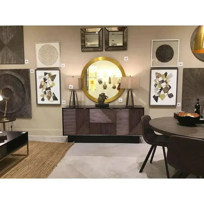 71" Brown Mid Century Modern Sideboard for Dining Room - LOOMLAN - Bassett Mirror - Sideboards