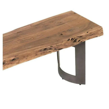 76 Inch Industrial Live Edge Dining Bench - LOOMLAN - Moe's Home - Dining Benches