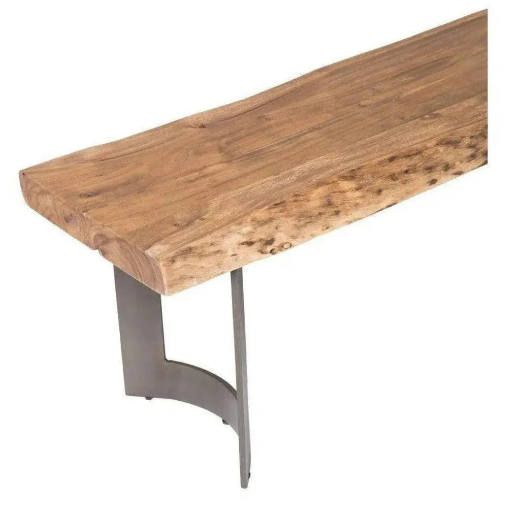 76 Inch Industrial Live Edge Dining Bench - LOOMLAN - Moe's Home - Dining Benches