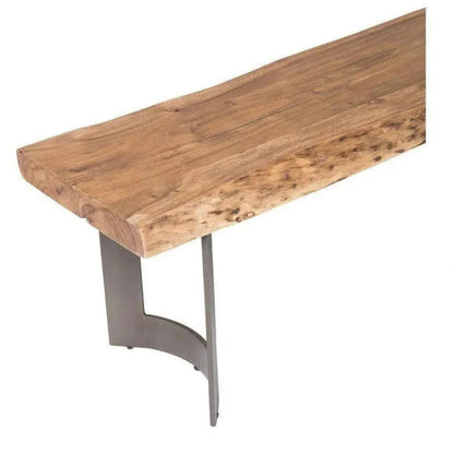76 Inch Industrial Live Edge Dining Bench - LOOMLAN - Moe's Home - Dining Benches