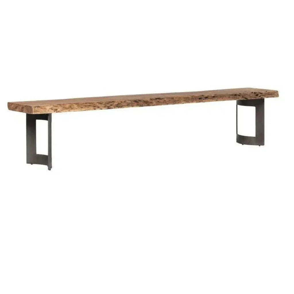 76 Inch Industrial Live Edge Dining Bench - LOOMLAN - Moe's Home - Dining Benches