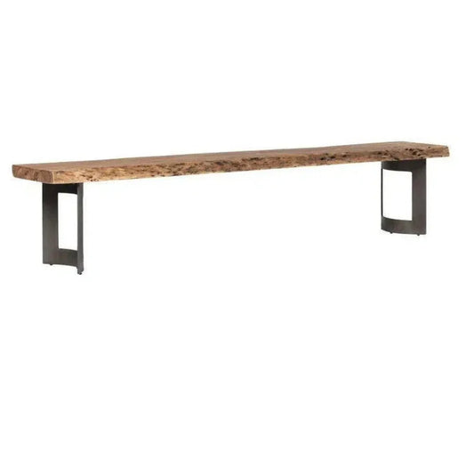 76 Inch Industrial Live Edge Dining Bench - LOOMLAN - Moe's Home - Dining Benches