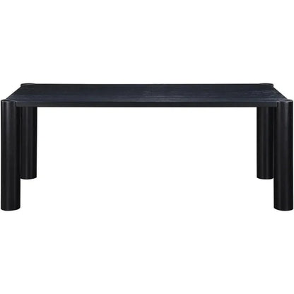 76" Solid Wood Black Rectangular Post Dining Table-Dining Tables-Moe's Home-LOOMLAN