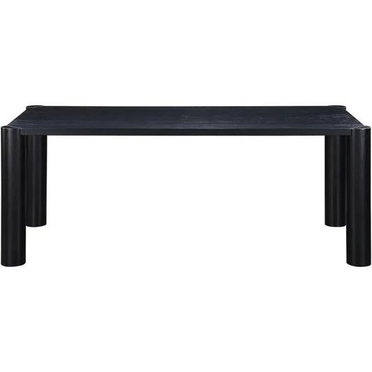 76" Solid Wood Black Rectangular Post Dining Table-Dining Tables-Moe's Home-LOOMLAN