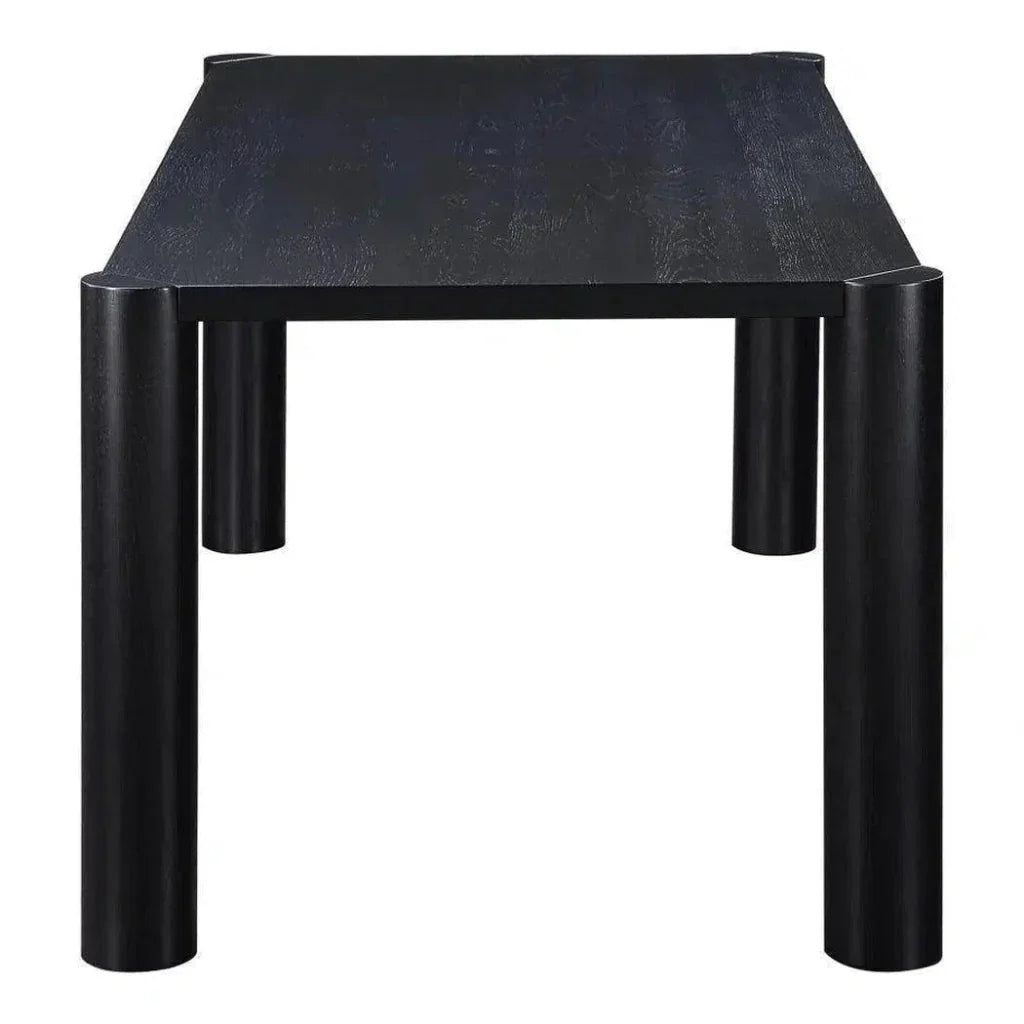 76" Solid Wood Black Rectangular Post Dining Table-Dining Tables-Moe's Home-LOOMLAN