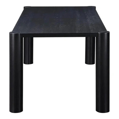 76" Solid Wood Black Rectangular Post Dining Table-Dining Tables-Moe's Home-LOOMLAN