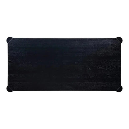 76" Solid Wood Black Rectangular Post Dining Table-Dining Tables-Moe's Home-LOOMLAN