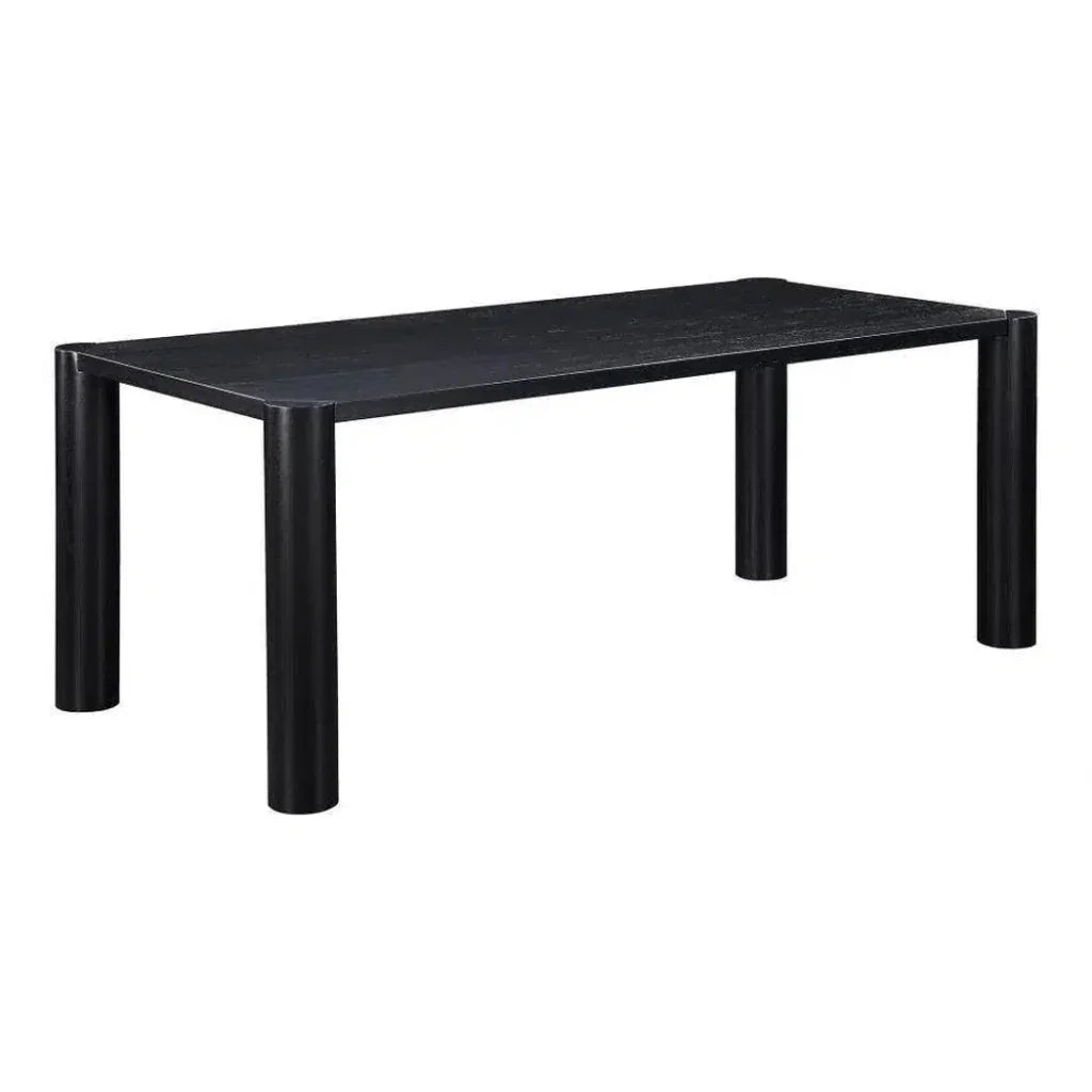 76" Solid Wood Black Rectangular Post Dining Table-Dining Tables-Moe's Home-LOOMLAN