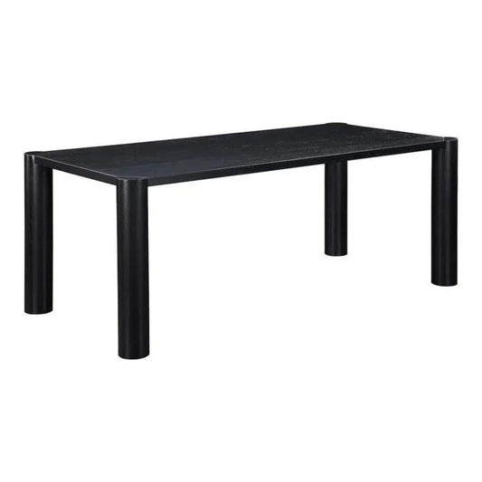 76" Solid Wood Black Rectangular Post Dining Table-Dining Tables-Moe's Home-LOOMLAN