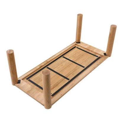 76" Solid Wood Natural Rectangular Post Dining Table-Dining Tables-Moe's Home-LOOMLAN