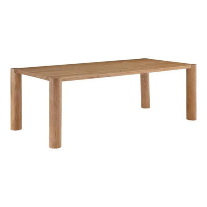 76" Solid Wood Natural Rectangular Post Dining Table-Dining Tables-Moe's Home-LOOMLAN
