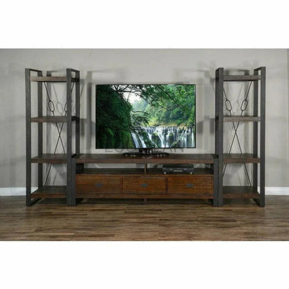 78" TV Stand Rustic Industrial Cabinet - LOOMLAN - Sunny D - TV Stands & Media Centers