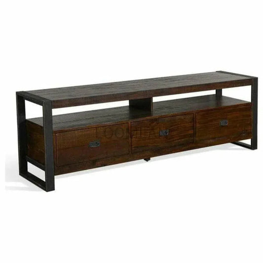 78" TV Stand Rustic Industrial Cabinet - LOOMLAN - Sunny D - TV Stands & Media Centers