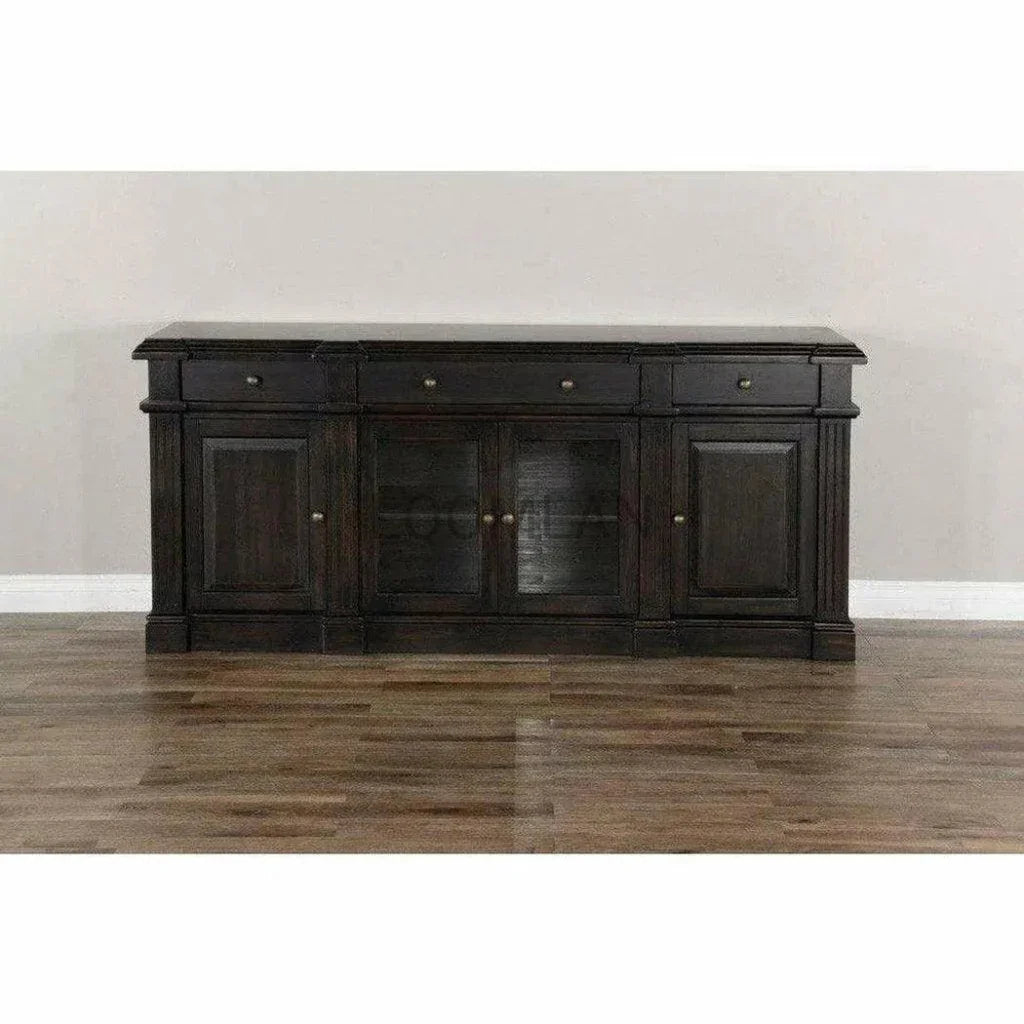 79" Black Walnut TV Stand or Buffet Server - LOOMLAN - Sunny D - Sideboards