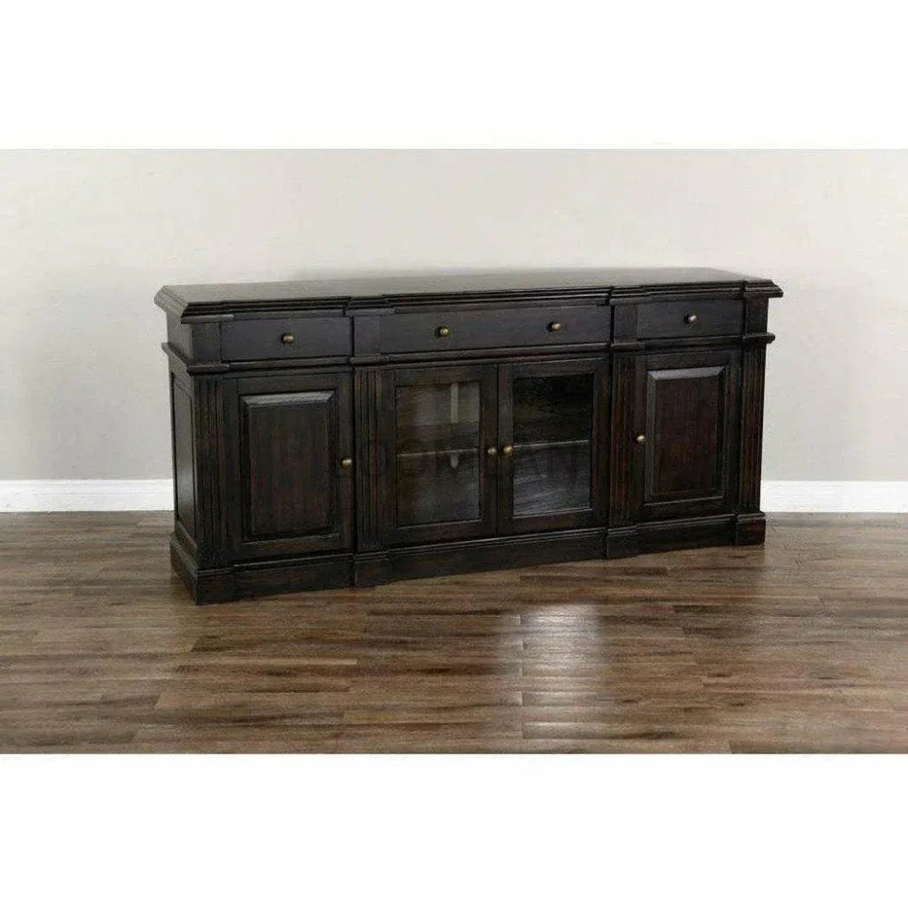 79" Black Walnut TV Stand or Buffet Server - LOOMLAN - Sunny D - Sideboards