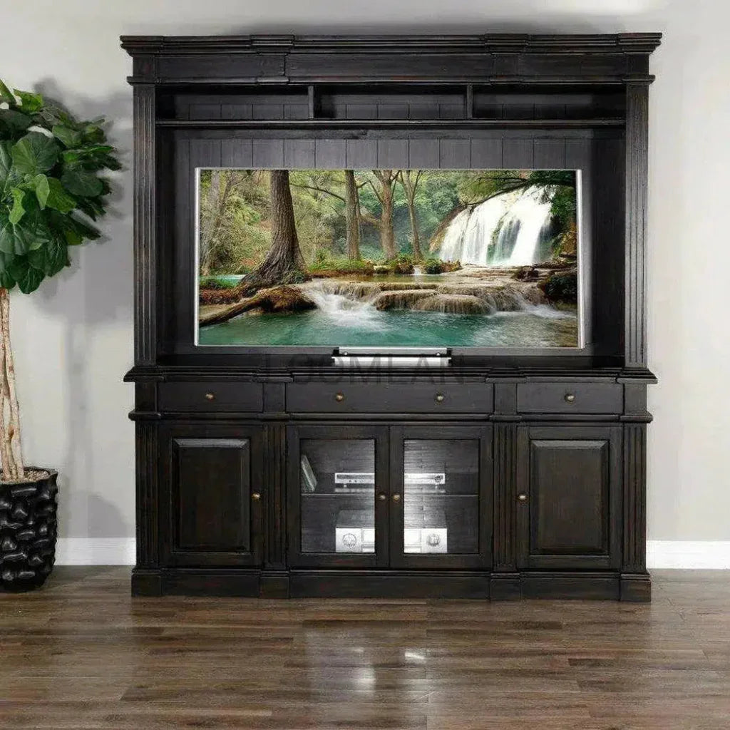 79" Black Walnut TV Stand or Buffet Server - LOOMLAN - Sunny D - Sideboards