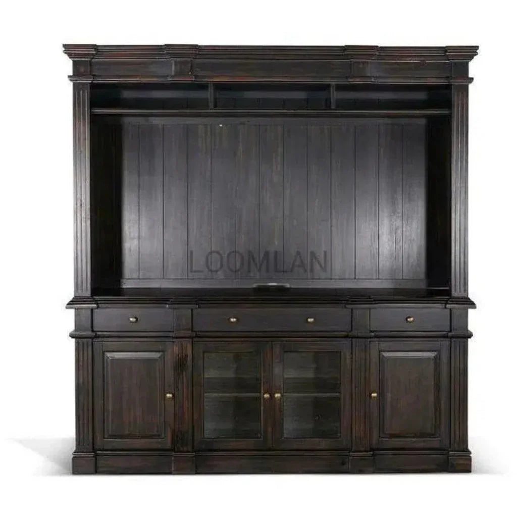 79" Black Walnut TV Stand or Buffet Server - LOOMLAN - Sunny D - Sideboards