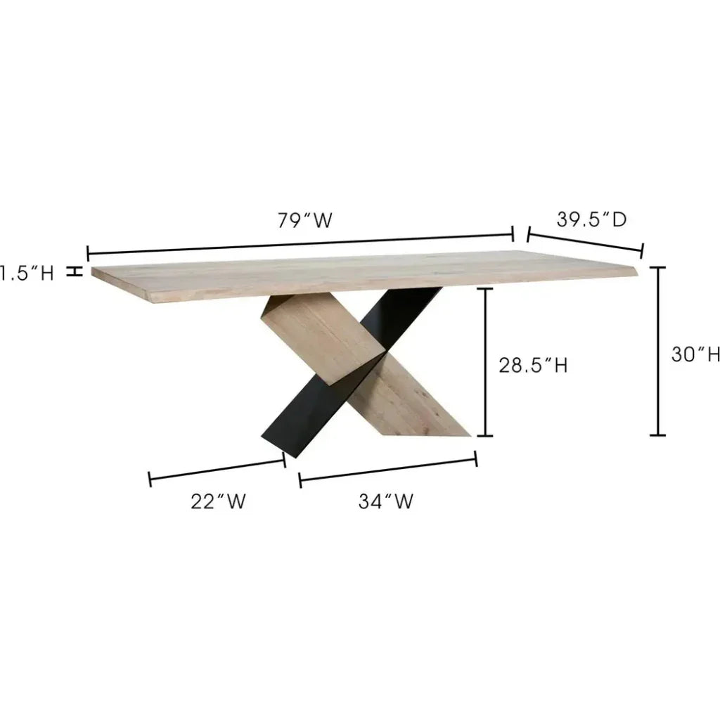 79 Inch Dining Table Natural Contemporary-Dining Tables-Moe's Home-LOOMLAN