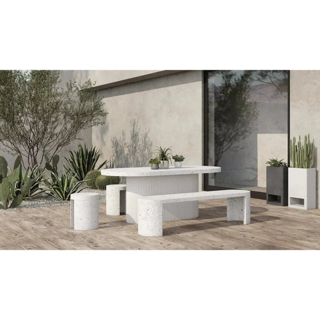 79 in Outdoor Dining Table Grey Contemporary-Outdoor Dining Tables-Moe's Home-LOOMLAN