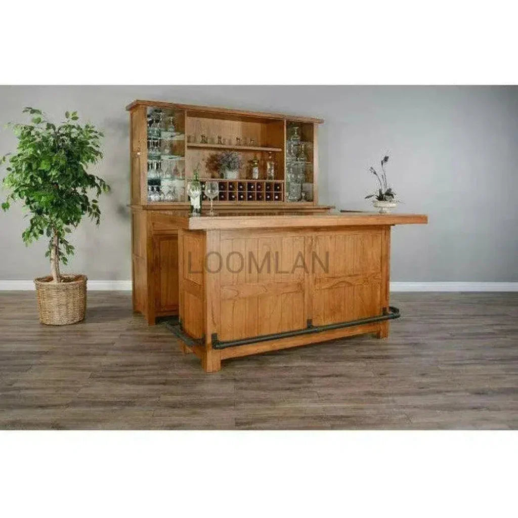 80" Game Room Rustic Basement Bar Island-Home Bar Islands-Sunny D-LOOMLAN