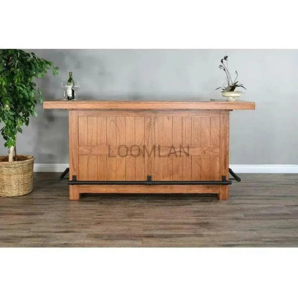 80" Game Room Rustic Basement Bar Island-Home Bar Islands-Sunny D-LOOMLAN