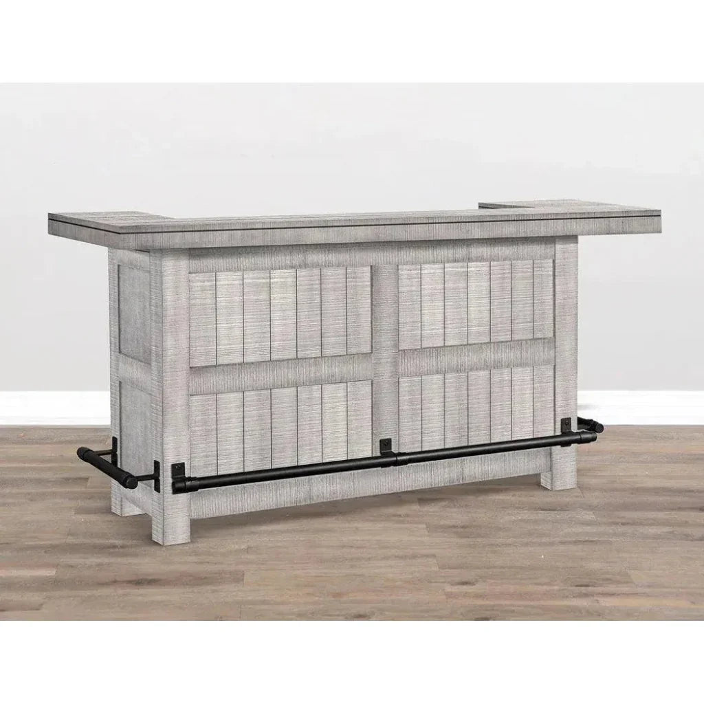 80" Grey Basement Bar Counter Server-Home Bar Islands-Sunny D-LOOMLAN