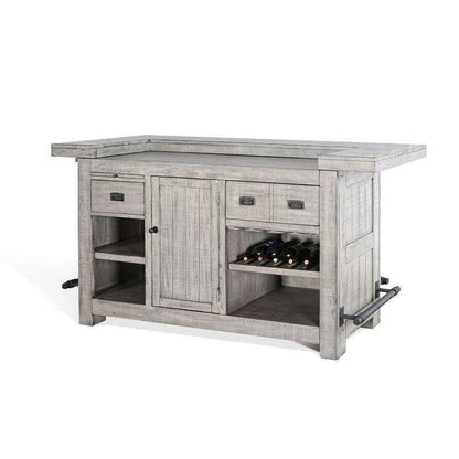 80" Grey Basement Bar Counter Server-Home Bar Islands-Sunny D-LOOMLAN