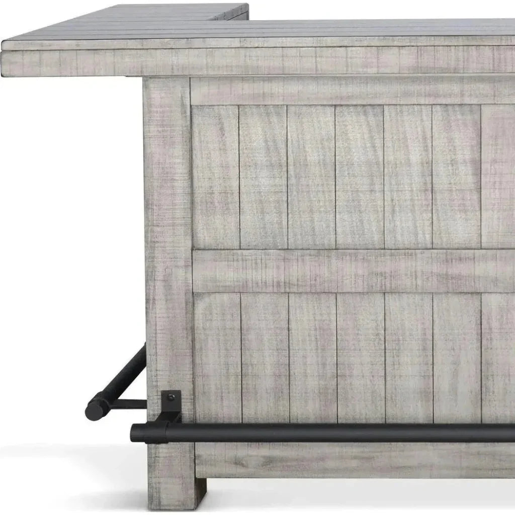 80" Grey Basement Bar Counter Server-Home Bar Islands-Sunny D-LOOMLAN