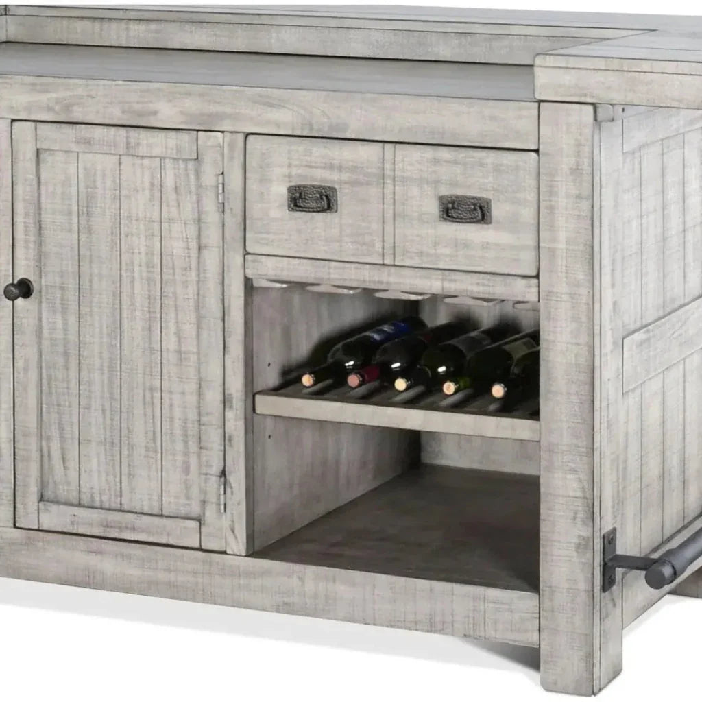 80" Grey Basement Bar Counter Server-Home Bar Islands-Sunny D-LOOMLAN