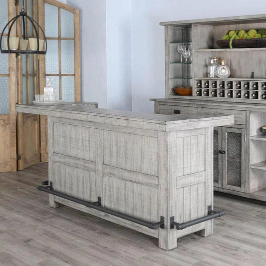 80" Grey Basement Bar Counter Server-Home Bar Islands-Sunny D-LOOMLAN