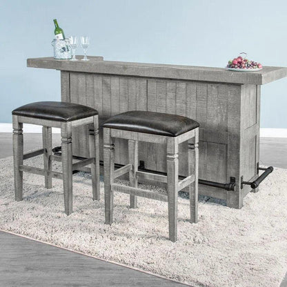 80" Grey Basement Bar Counter Server-Home Bar Islands-Sunny D-LOOMLAN