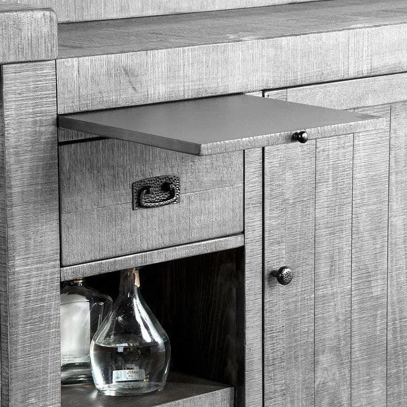 80" Grey Basement Bar Counter Server-Home Bar Islands-Sunny D-LOOMLAN