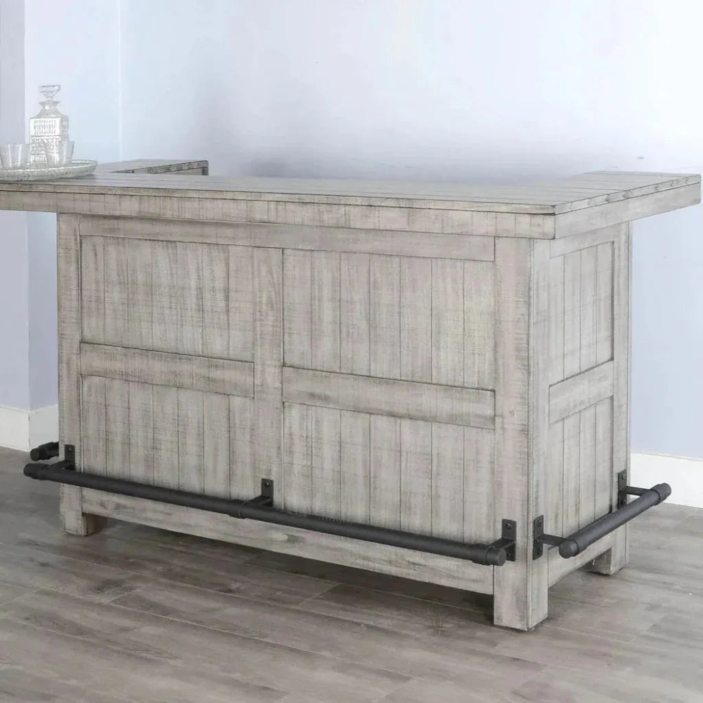 80" Grey Basement Bar Counter Server-Home Bar Islands-Sunny D-LOOMLAN