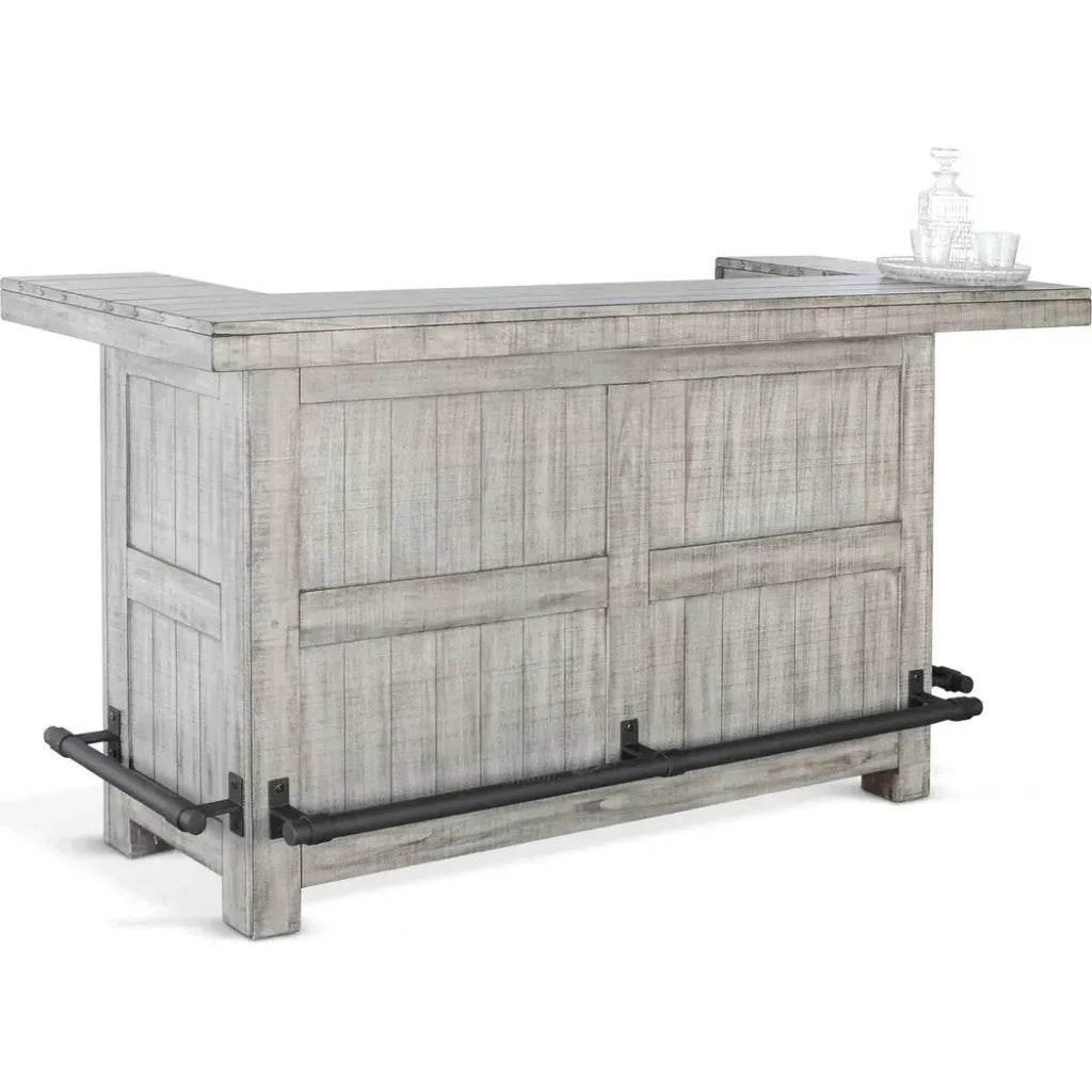 80" Grey Basement Bar Counter Server-Home Bar Islands-Sunny D-LOOMLAN