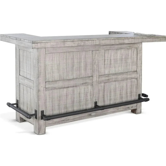 80" Grey Basement Bar Counter Server-Home Bar Islands-Sunny D-LOOMLAN