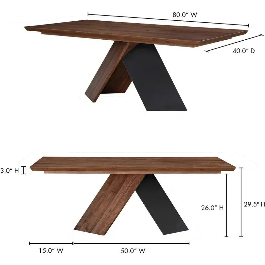 80 Inch Dining Table Brown Contemporary-Dining Tables-Moe's Home-LOOMLAN
