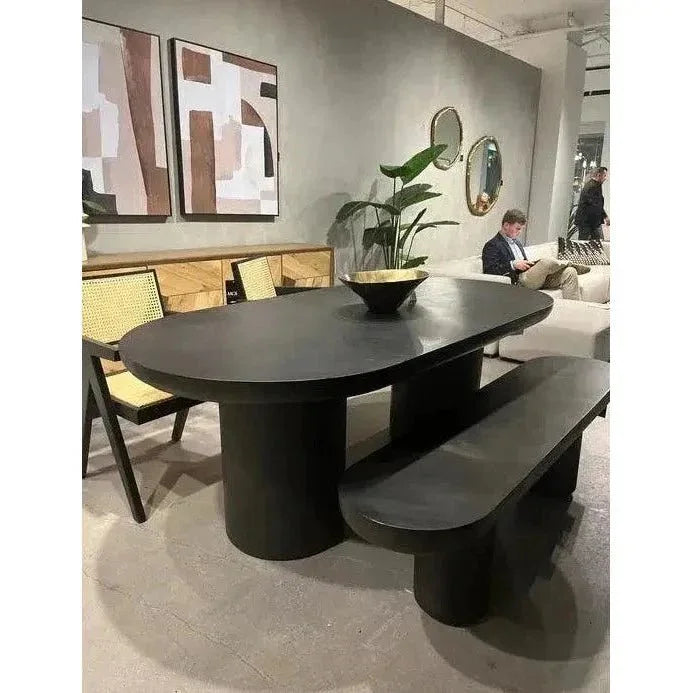 83 in Outdoor Dining Table Black Concrete-Outdoor Dining Tables-Moe's Home-LOOMLAN