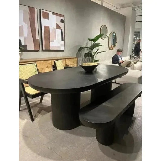 83 in Outdoor Dining Table Black Concrete-Outdoor Dining Tables-Moe's Home-LOOMLAN