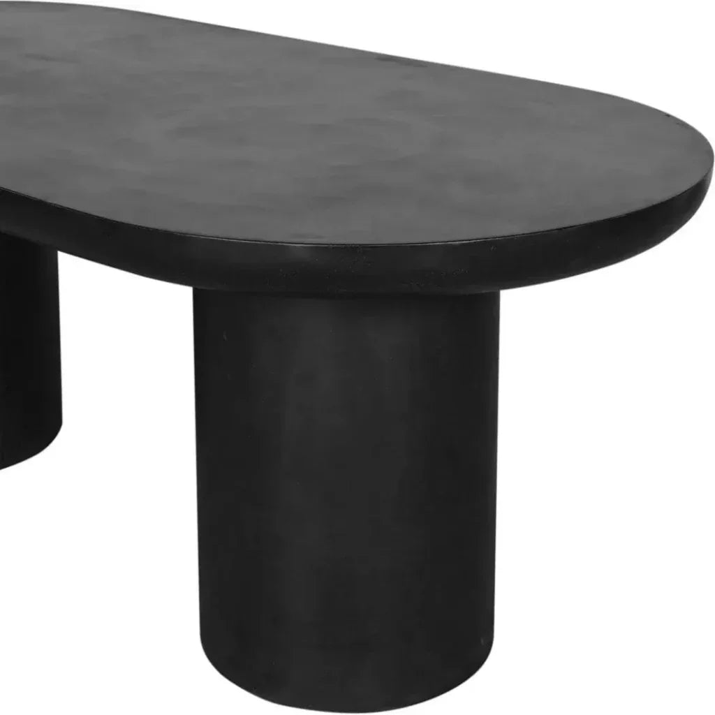 83 in Outdoor Dining Table Black Concrete-Outdoor Dining Tables-Moe's Home-LOOMLAN
