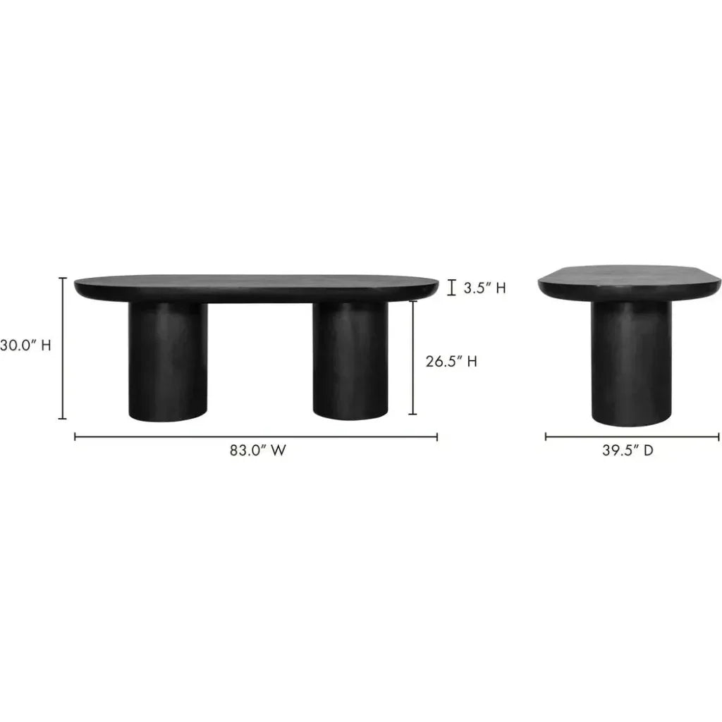 83 in Outdoor Dining Table Black Concrete-Outdoor Dining Tables-Moe's Home-LOOMLAN