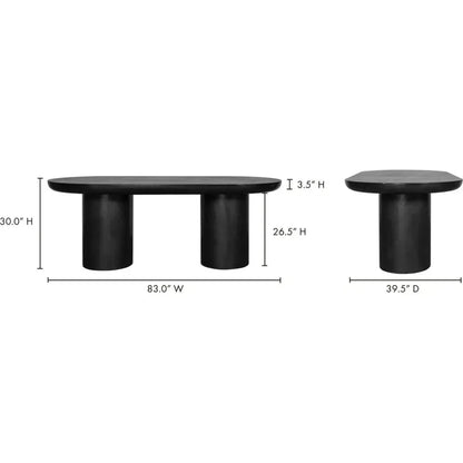 83 in Outdoor Dining Table Black Concrete-Outdoor Dining Tables-Moe's Home-LOOMLAN