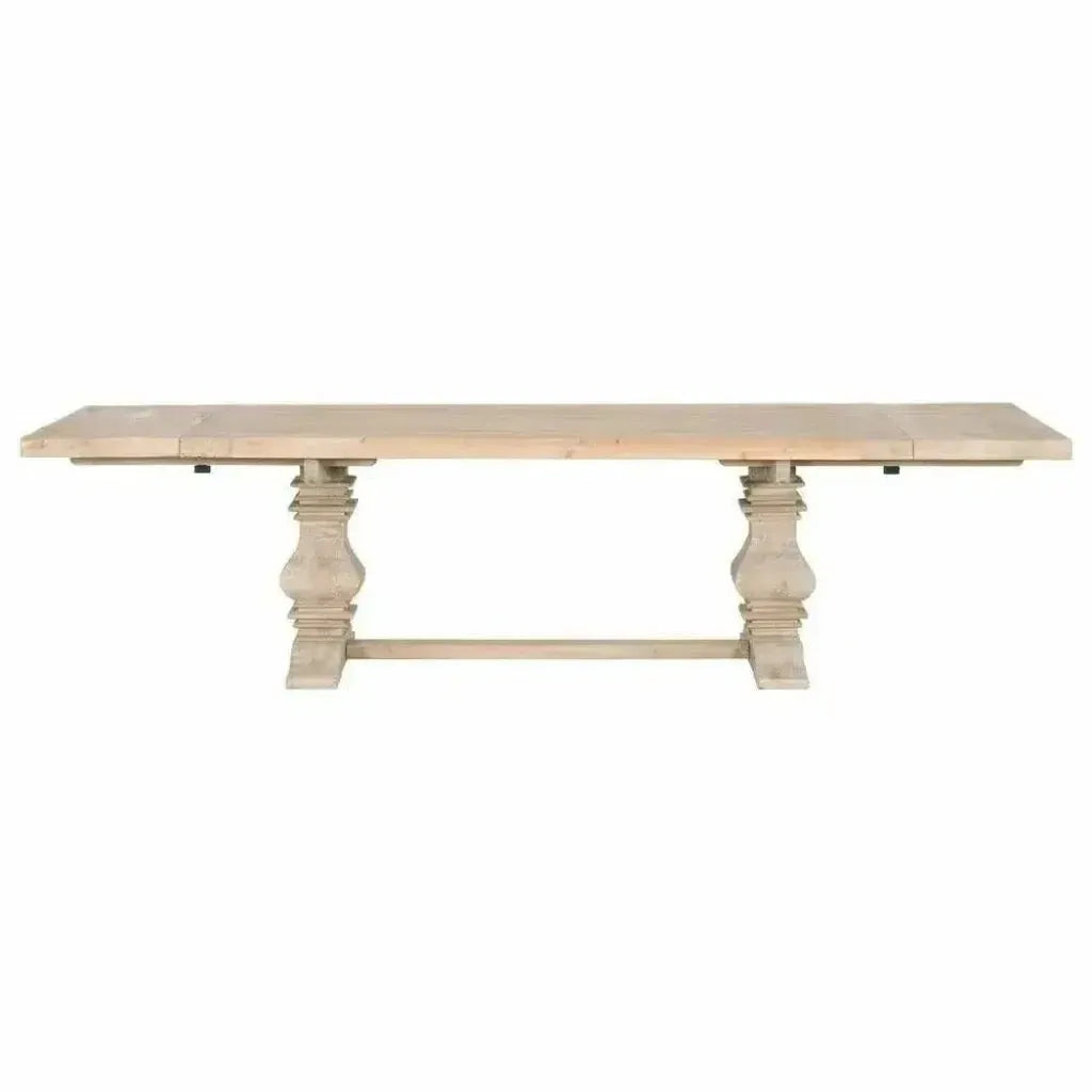 84-120" Pine Reclaimed Wood Extendable Dining Table-Dining Tables-Essentials For Living-LOOMLAN