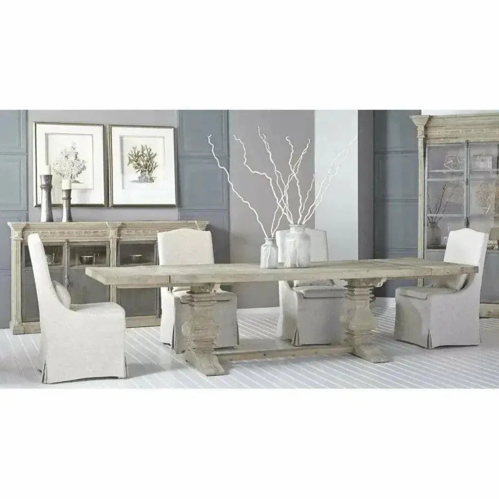 84-120" Pine Reclaimed Wood Extendable Dining Table-Dining Tables-Essentials For Living-LOOMLAN