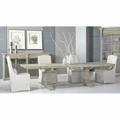 84-120" Pine Reclaimed Wood Extendable Dining Table-Dining Tables-Essentials For Living-LOOMLAN