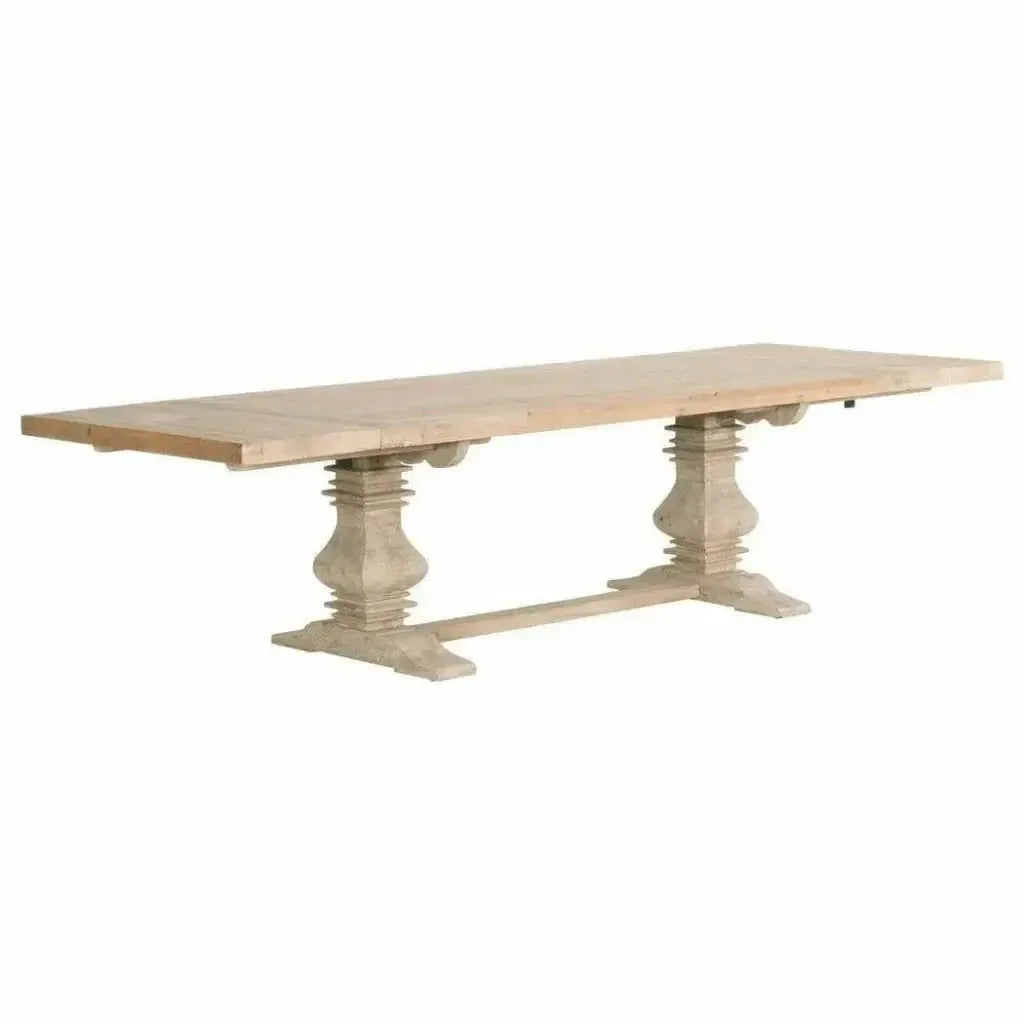 84-120" Pine Reclaimed Wood Extendable Dining Table-Dining Tables-Essentials For Living-LOOMLAN