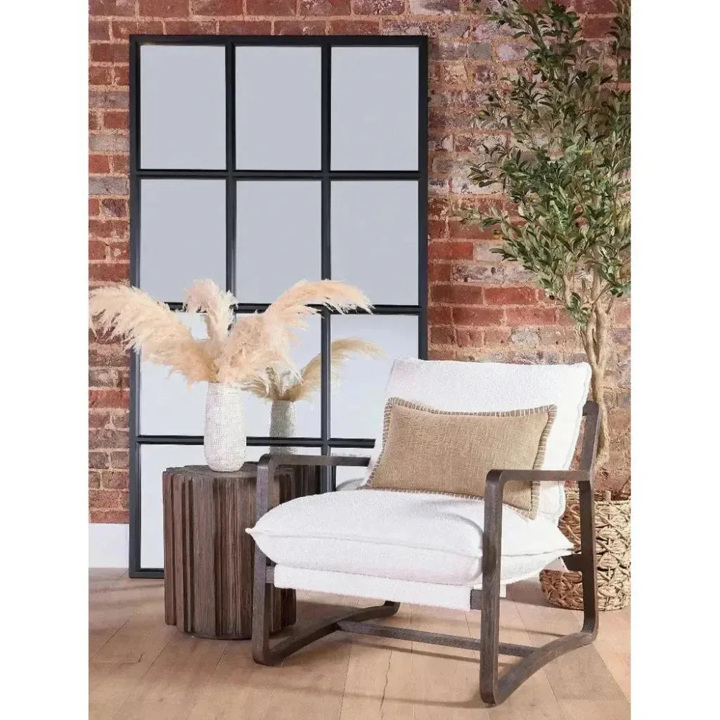 85" Black Grid Floor Mirror Extra Large Leaner-Floor Mirrors-Essentials For Living-LOOMLAN